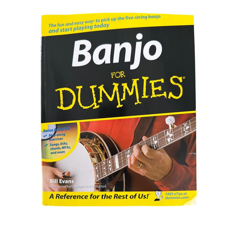 Banjo for Dummies Book by Bill Evans Music Book CD included